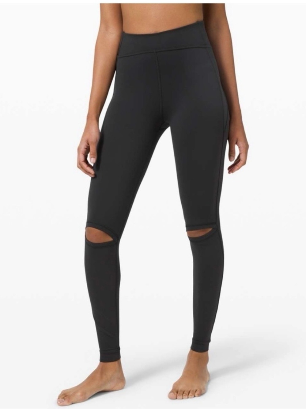Lululemon High-Rise Knee Cutout Leggings Black Size 6